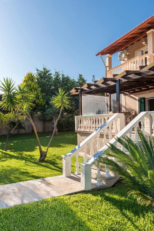 Villa Maxim With Private Pool & Tennis Court Halikounas Ngoại thất bức ảnh